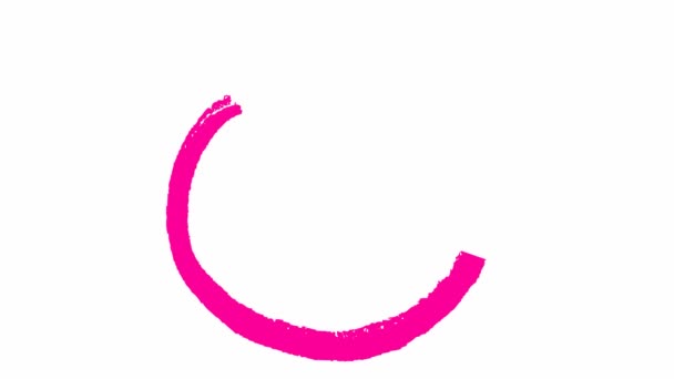 Κινούμενο Εικονίδιο Του Βέλους Κύκλο Ροζ Σύμβολο Βιντεοσκοπημένο Χειροκίνητη Διανυσματική — Αρχείο Βίντεο