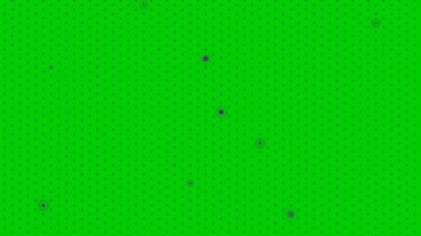 Canlandırılmış menekşe soyut nokta arkaplanı. Noktaların animasyonuyla arka plan. Vektör illüstrasyonu yeşil arkaplanda izole edildi.  