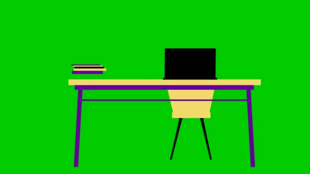 Lugar Trabajo Animado Diseñador Moderno Concepto Diseño Plano Trabajo Oficina — Vídeo de stock