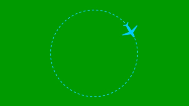 파란색 프레임 비행기는 궤도를 다닙니다 비행기 여행의 세계를 여행하면서 비디오 — 비디오