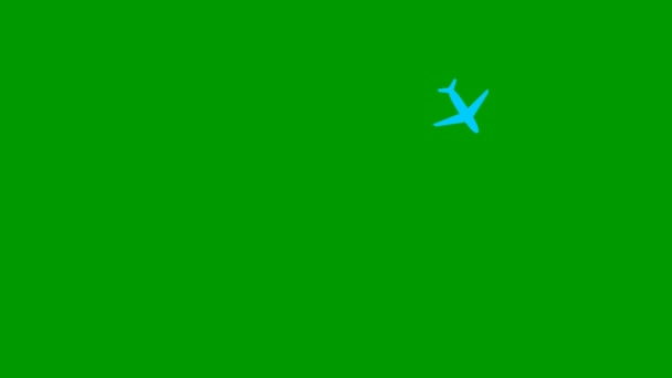 Animated Blue Plane Flies Circle Trajectory Concept Airplane Travel Trip — Stock Video