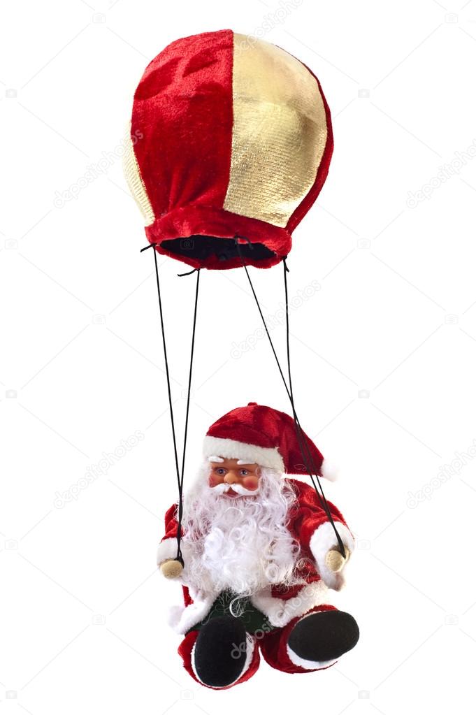 Santa Claus in a hot-air balloon