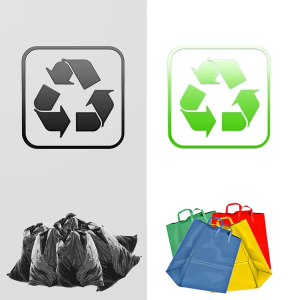 Ricilabile e não reciclável — Fotografia de Stock