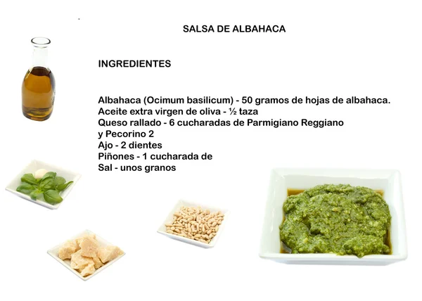 Receta salsa de albahaca —  Fotos de Stock