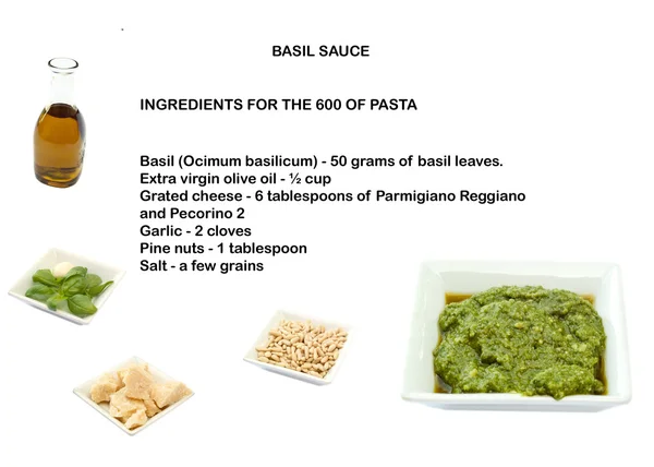 Recept basilicum saus — Stockfoto