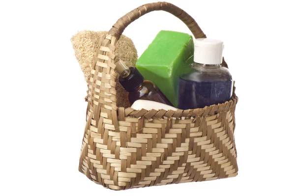 Basket with products for personal hygiene — Stock Photo, Image