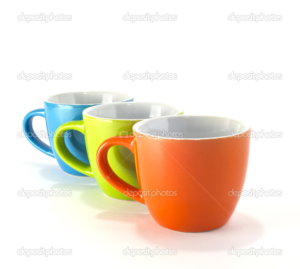 Coffee cups colored