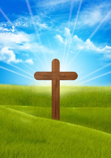 Christian cross against the sky — Stock Photo © SergeyNivens #5892811