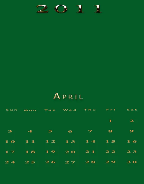 Calendario mensual 2011 — Foto de Stock