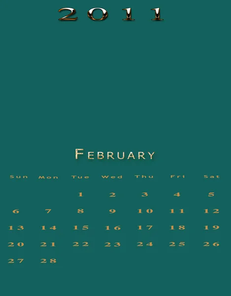 Monthly Calendar 2011 — Stock Photo, Image