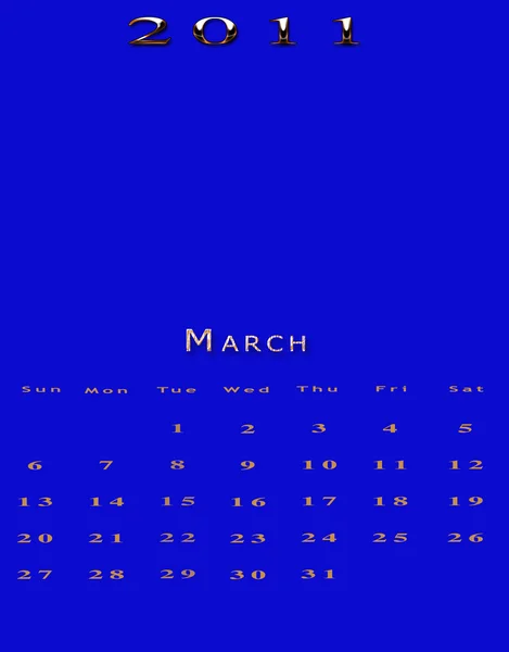 Monthly Calendar 2011 — Stock Photo, Image