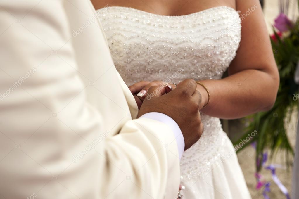 exchange of wedding rings at a wedding 
