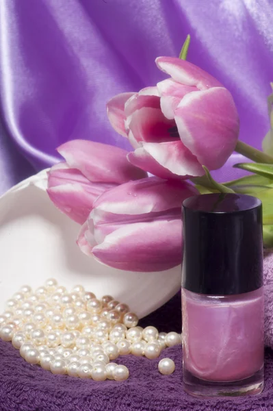 Nagellak en hulpmiddelen voor manicure — Stockfoto