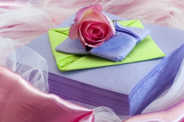 Elegant origami napkins — Stock Photo, Image