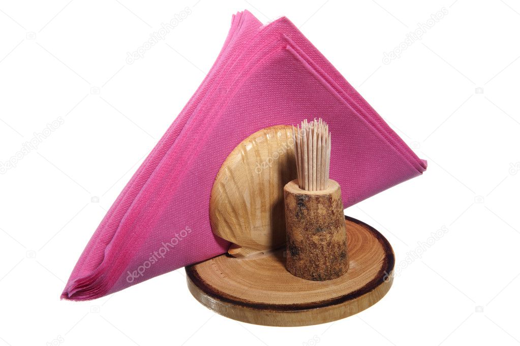 napkin holder and wooden toothpicks