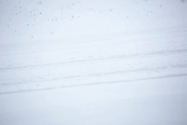 道路上で危険な雪の上に軽タイヤのトラック — ストック写真