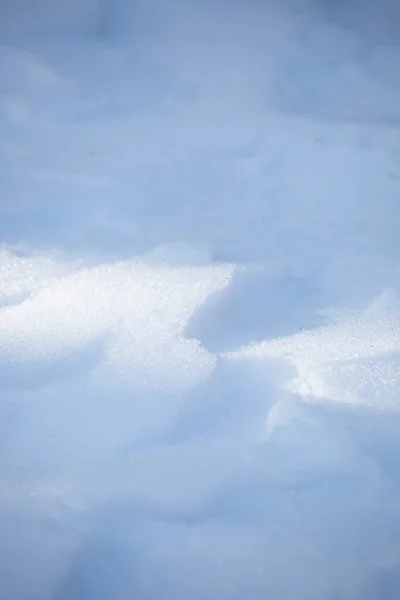 在冰雪覆盖的地面上留下浅浅的脚印 — 图库照片