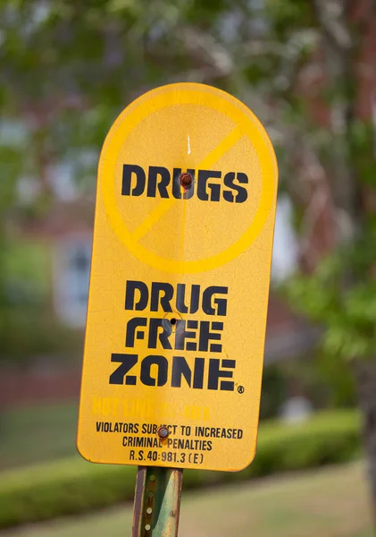 Drug Free Zone Sign Louisiana Tech University Ruston Louisiana Usa — Stock Photo, Image