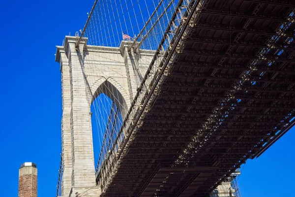 Brooklyn Usa Dec 2021 Brooklyn Bridge Όπως Φαίνεται Από Κάτω — Φωτογραφία Αρχείου