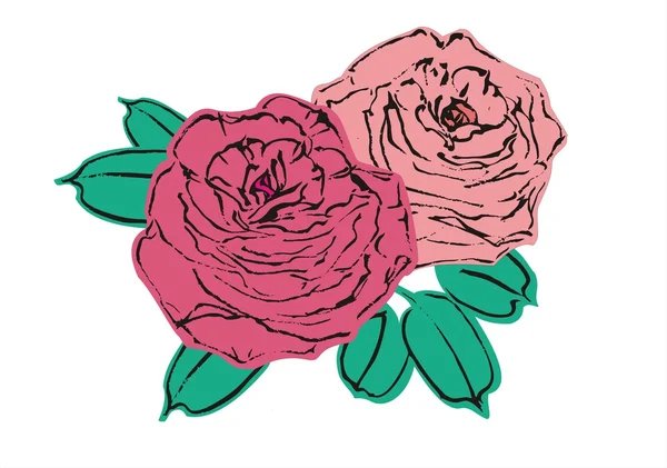 Vector handdraw bloemen — Stockvector