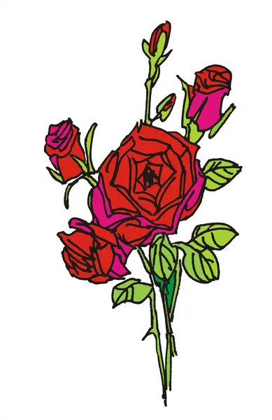 Handdraw vector bloemen — Stockvector