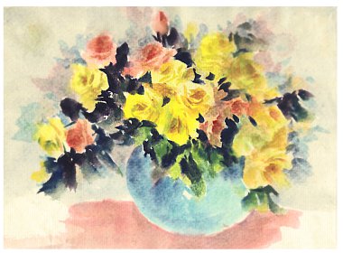 orijinal suluboya çiçek