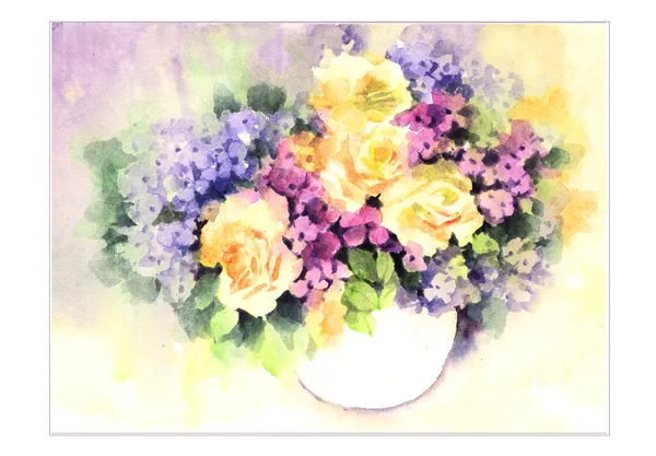 Fleurs aquarelle ornementales — Photo