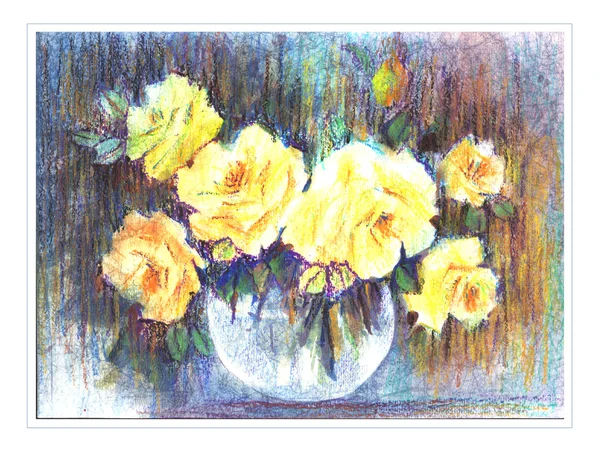 Orginal aquarela flores pintura — Fotografia de Stock