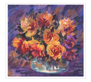 orijinal suluboya çiçek