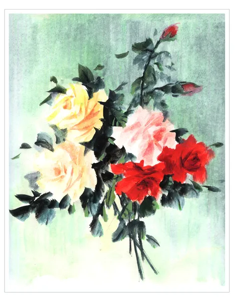 Orginal watercolor flower — Stock Photo, Image
