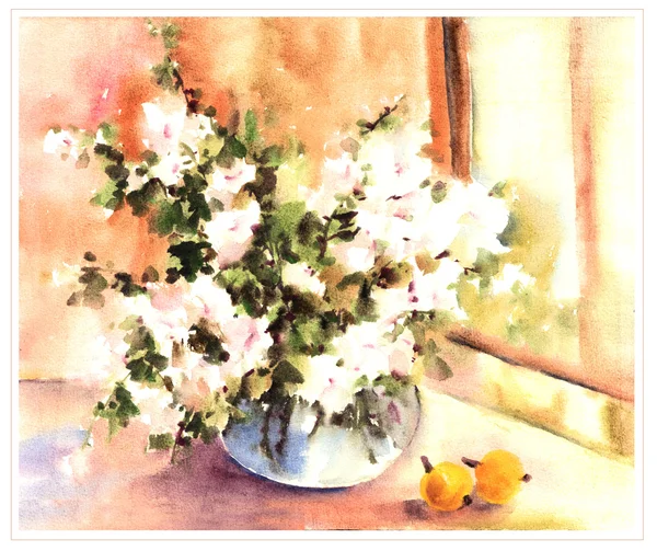 Fleur d'aquarelle ornementale — Photo