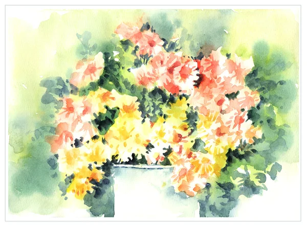 Orginal watercolor flower — Stock Photo, Image