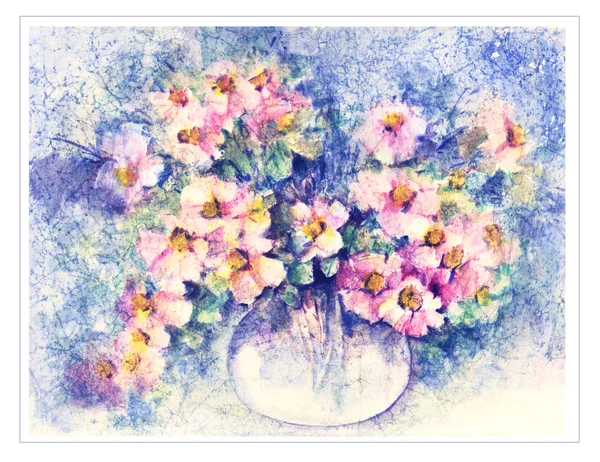 Orginal watercolor flowers — Stock Photo, Image