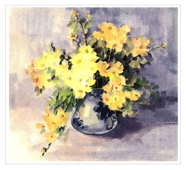 Flores aquarela orginais — Fotografia de Stock