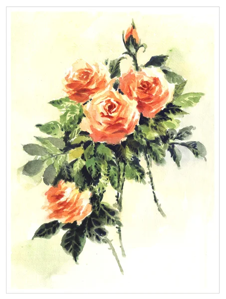 Originele aquarel bloemen — Stockfoto