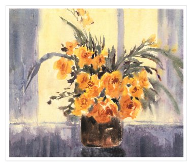 orijinal suluboya çiçek