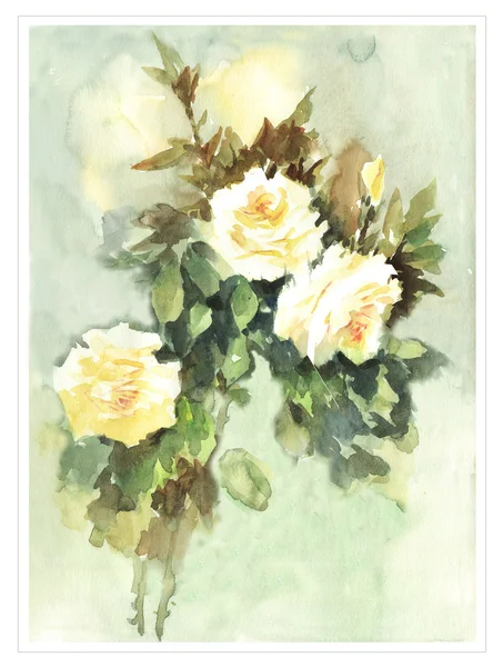 Orginal watercolor flowers — Stock Photo, Image