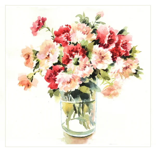 Orginal acuarela flores pintura — Foto de Stock