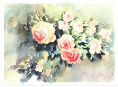 orijinal suluboya çiçek resim