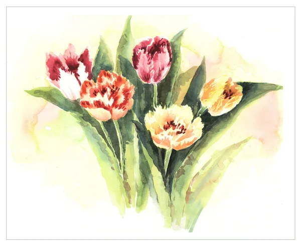 Orginal acuarela flor pintura — Foto de Stock