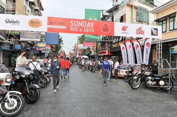 Bangkok Dicember19 Espectáculo Coches Motocicletas Paseo Del Domingo Conducir Khaosan — Foto de Stock