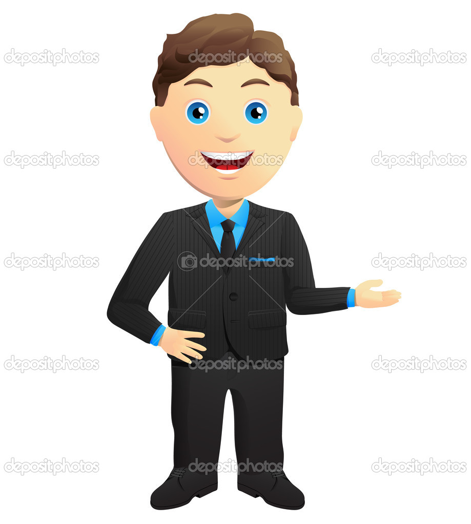 Smiling Businessman Hand Gesture