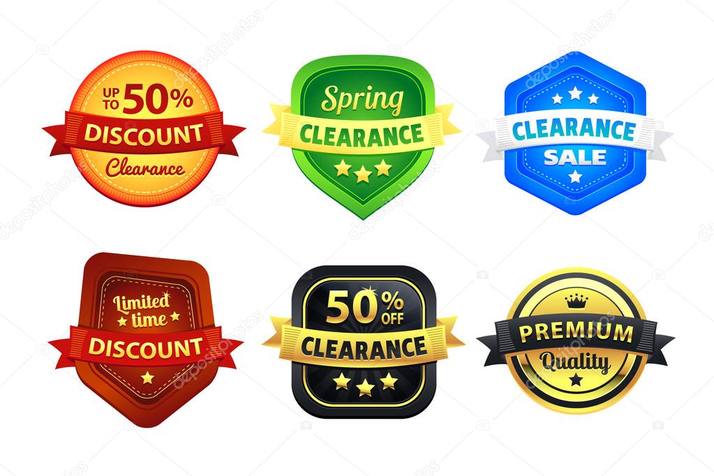 Colorful Clearance Discount Badges