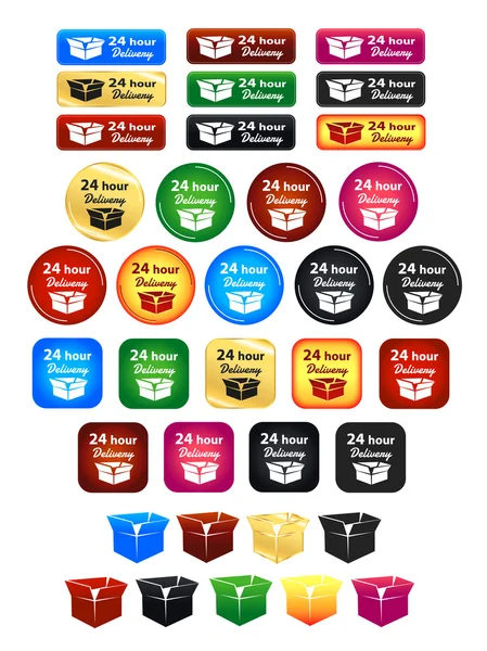 24-uurs levering badges — Stockvector