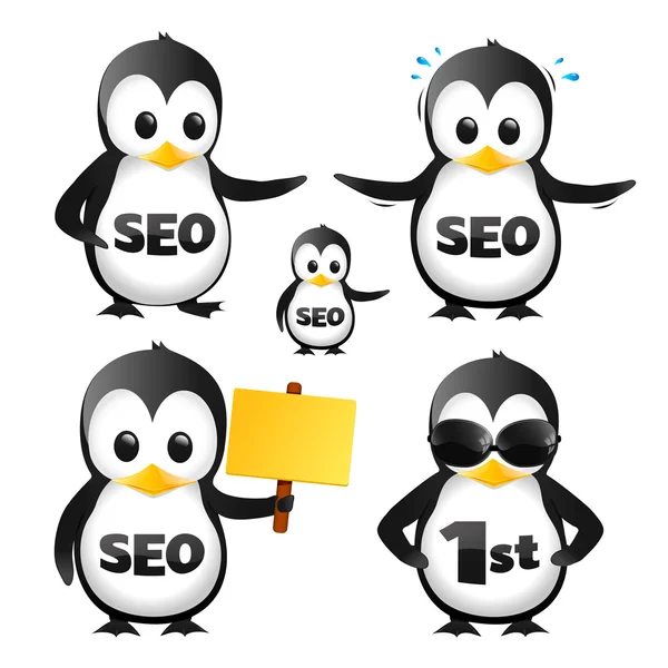 Set Of SEO Penguin Mascots Vector Graphics