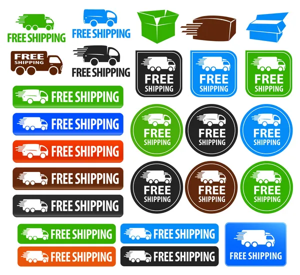 Free Shipping Badges Stock Illustration