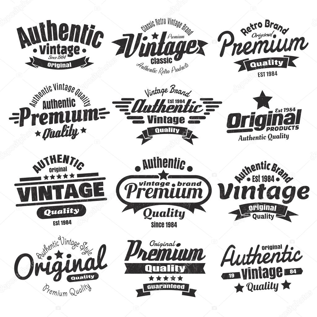 Twelve Vintage Insignias Or Labels