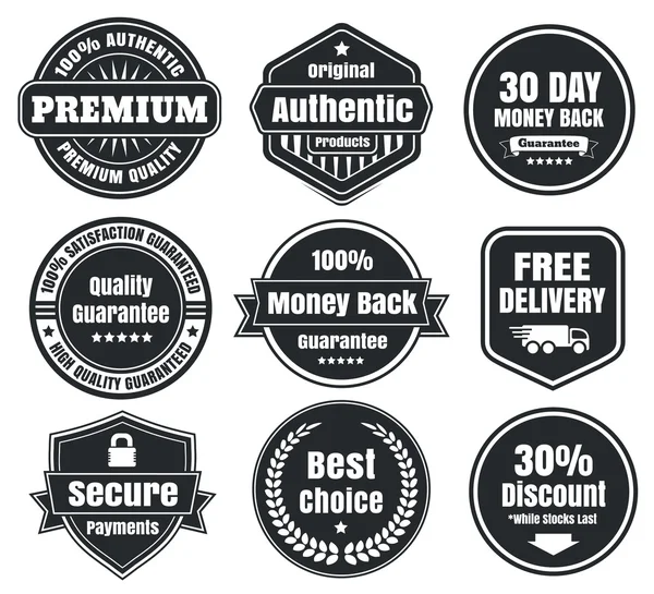 açık ve koyu vintage e-ticaret rozetleri