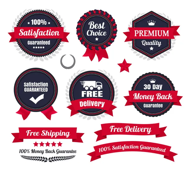 Classic Premium Quality Ecommerce Badges — Stock Vector