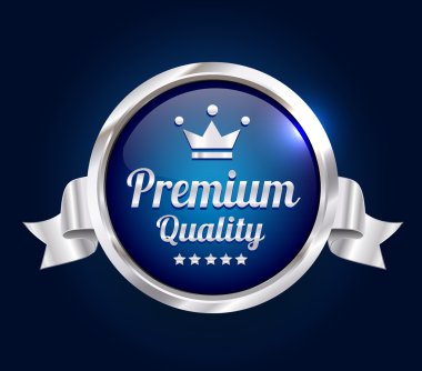 Silver Premium Quality Badge clipart